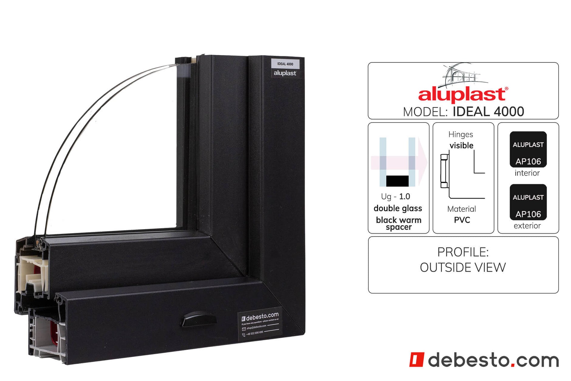 Aluplast Ideal 4000 PVC Window System - Corner Sample
