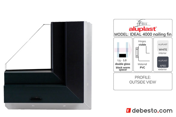 Aluplast Ideal 4000 With nailing Fin - PVC Window System - Corner Sample