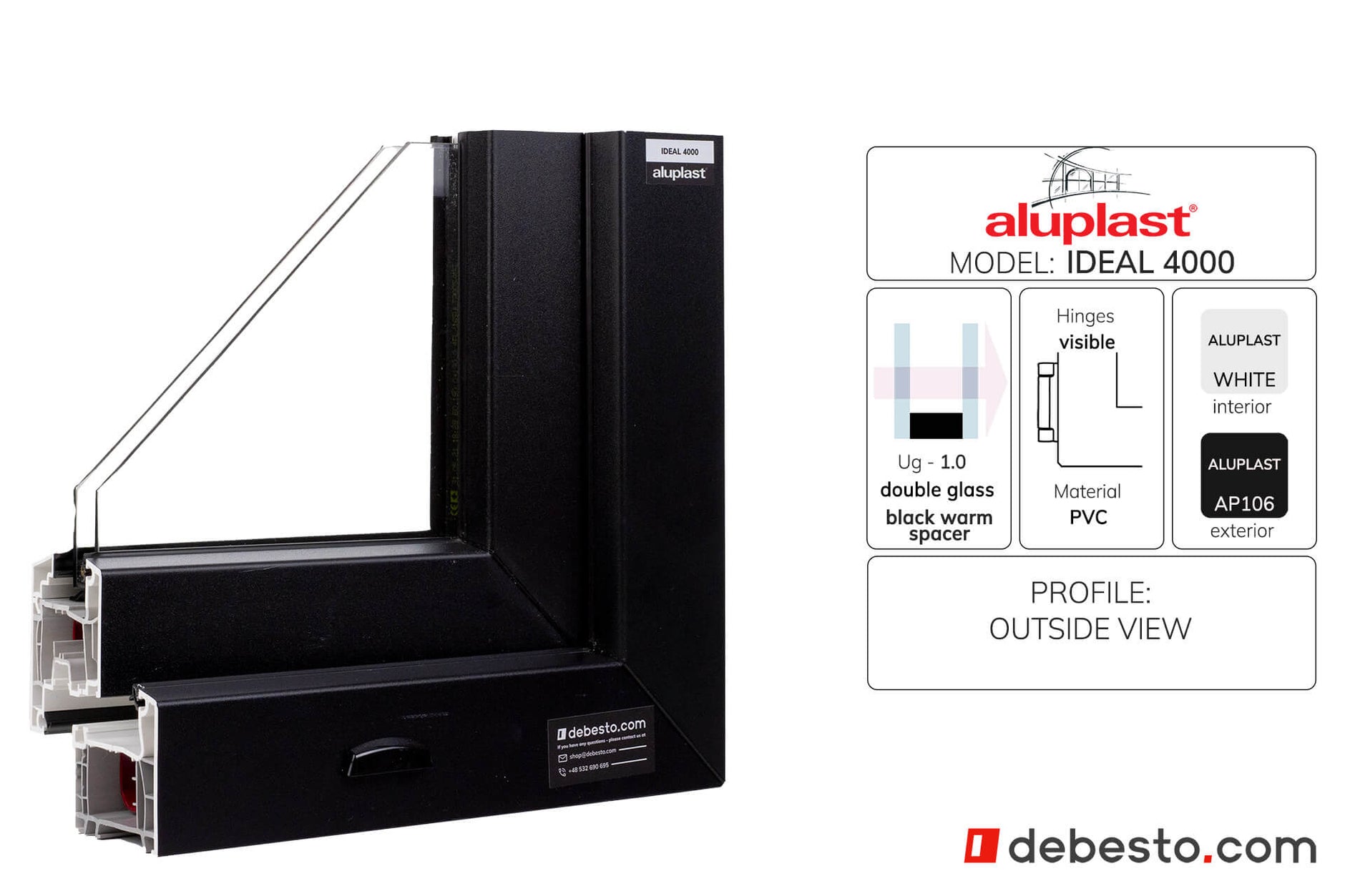 Aluplast Ideal 4000 PVC Window System - Corner Sample