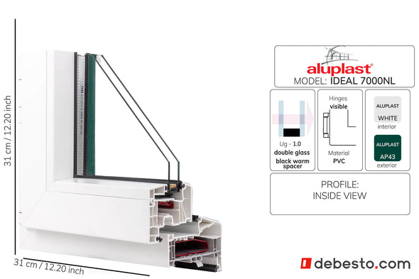 Aluplast Ideal 7000 NL Blockprofile with peen PVC Window System - Corner Sample