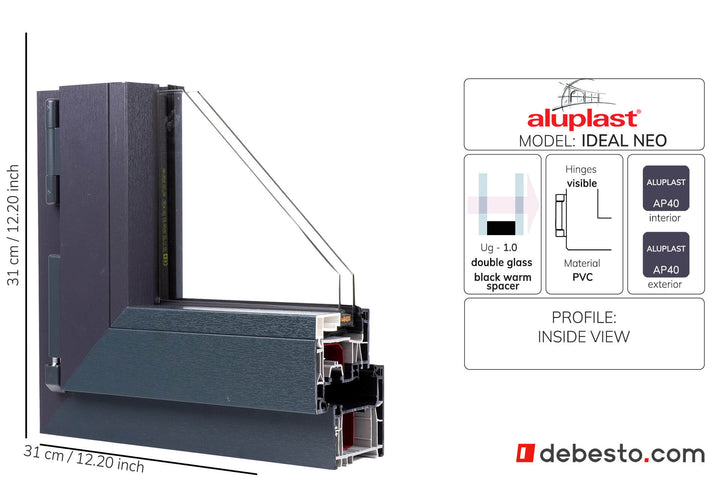 Aluplast Ideal Neo PVC Window System - Corner Sample