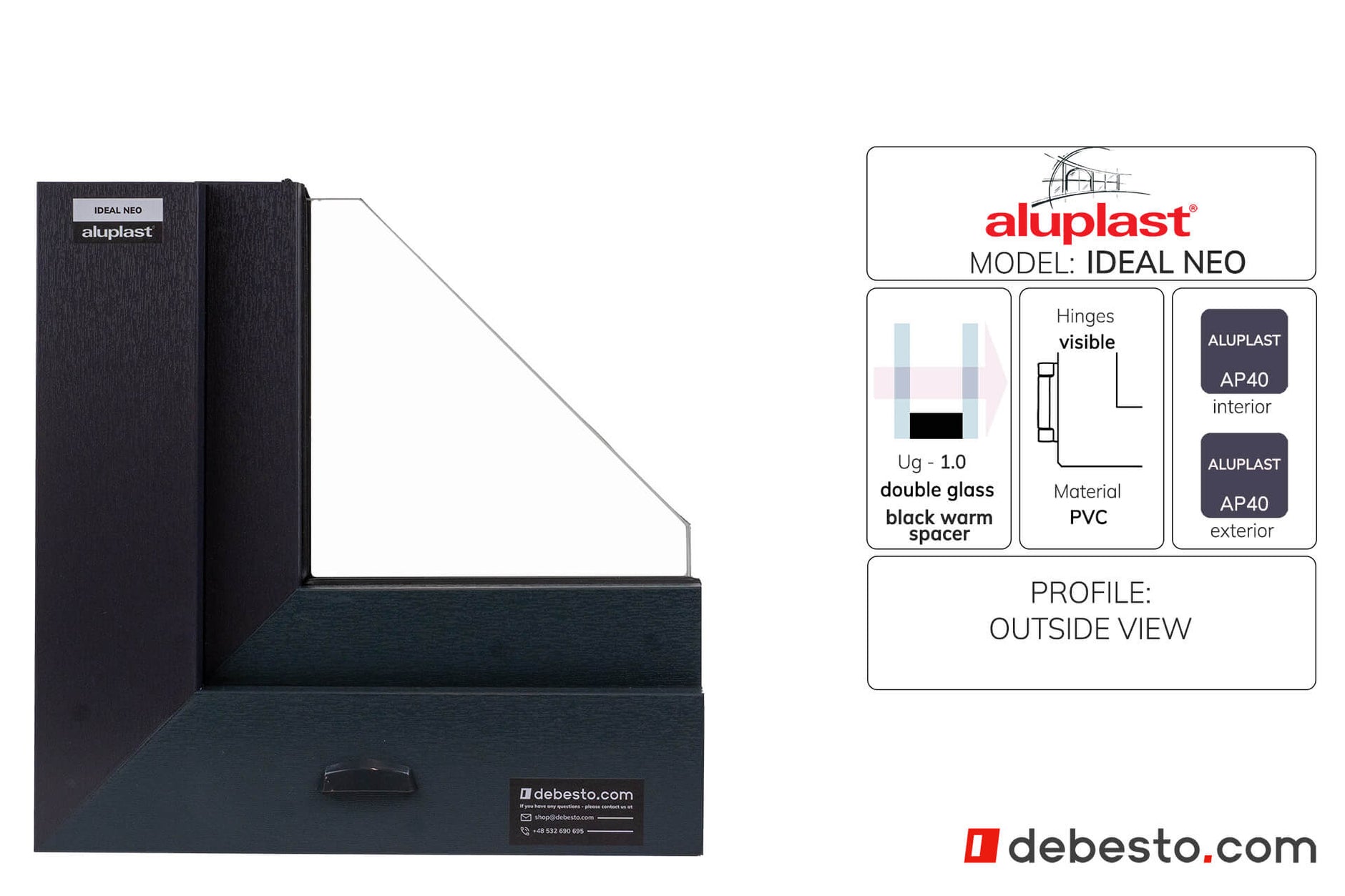 Aluplast Ideal Neo PVC Window System - Corner Sample