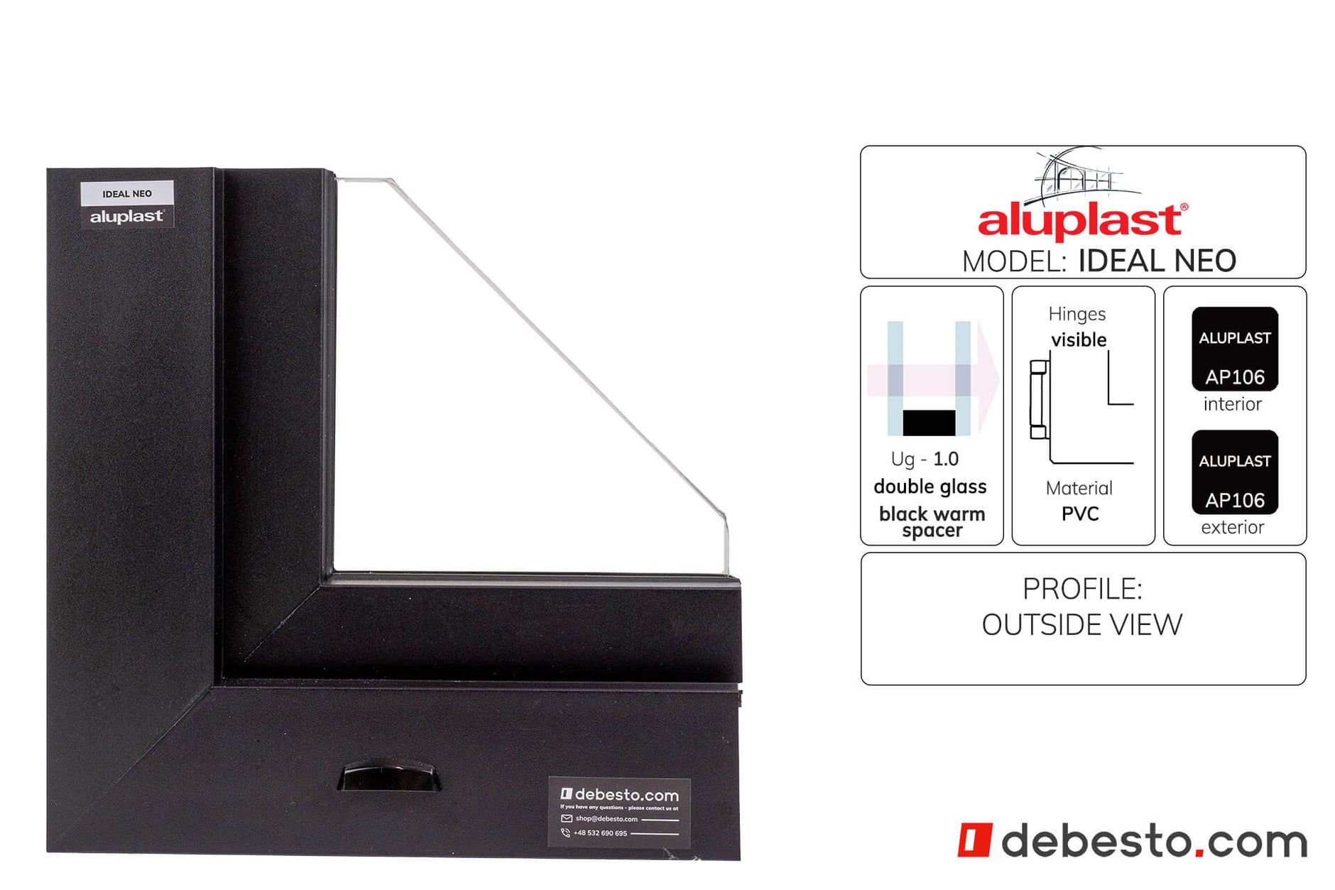 Aluplast Ideal Neo PVC Window System - Corner Sample
