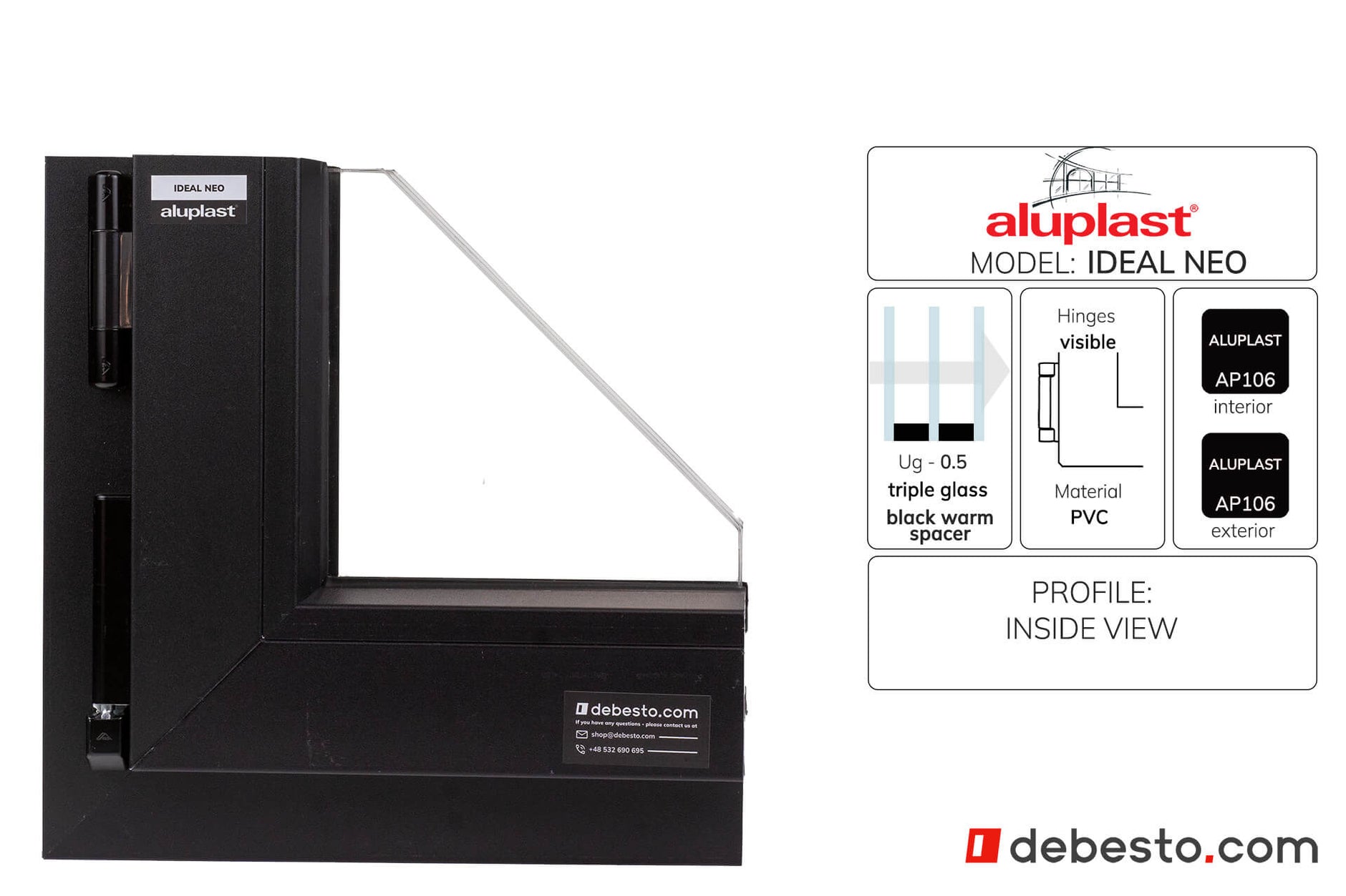 Aluplast Ideal Neo PVC Window System - Corner Sample