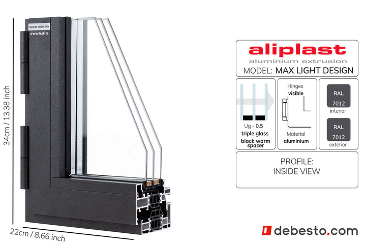 Aliplast Max Light - System Okien Aluminiowych - Trójkąt pokazowy