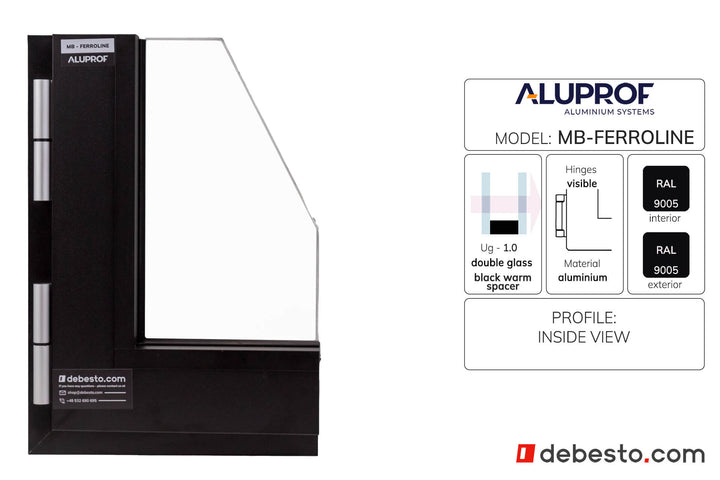Aluprof MB-Ferroline Aluminium Window System - Corner Sample Without Fin