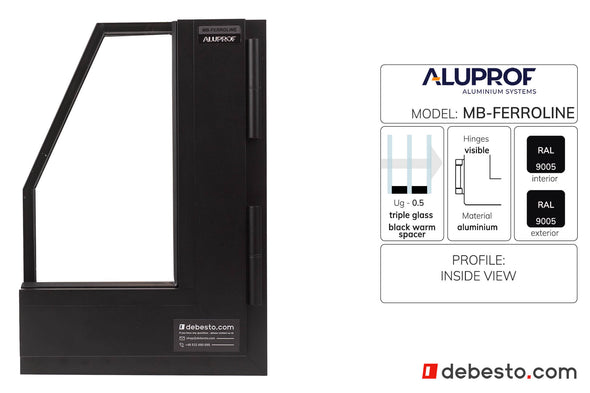 Aluprof MB-Ferroline Aluminium Window System - Corner Sample Without Fin