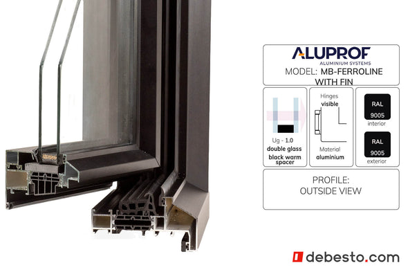 Aluprof Ferroline Aluminium Window System - Corner Sample With Fin