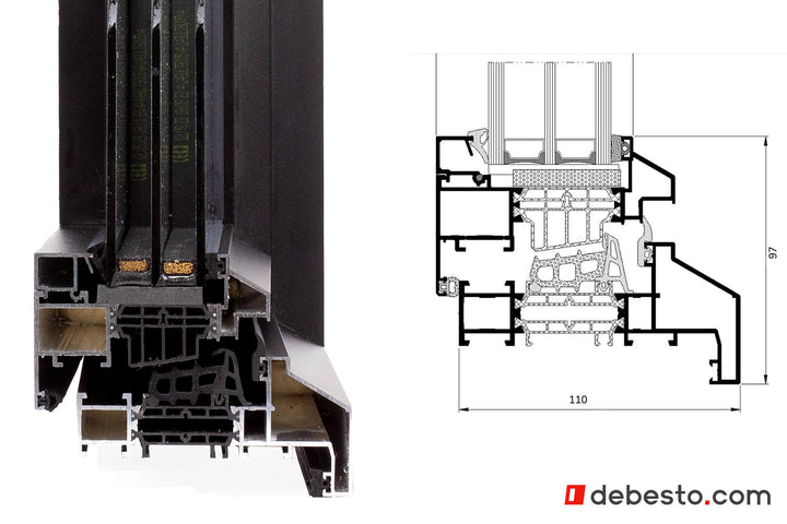 Aluprof Ferroline System Okien Aluminiowych - Trójkąt pokazowy z finem