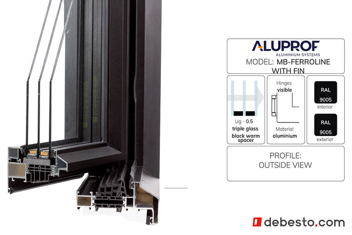 Aluprof Ferroline System Okien Aluminiowych - Trójkąt pokazowy z finem