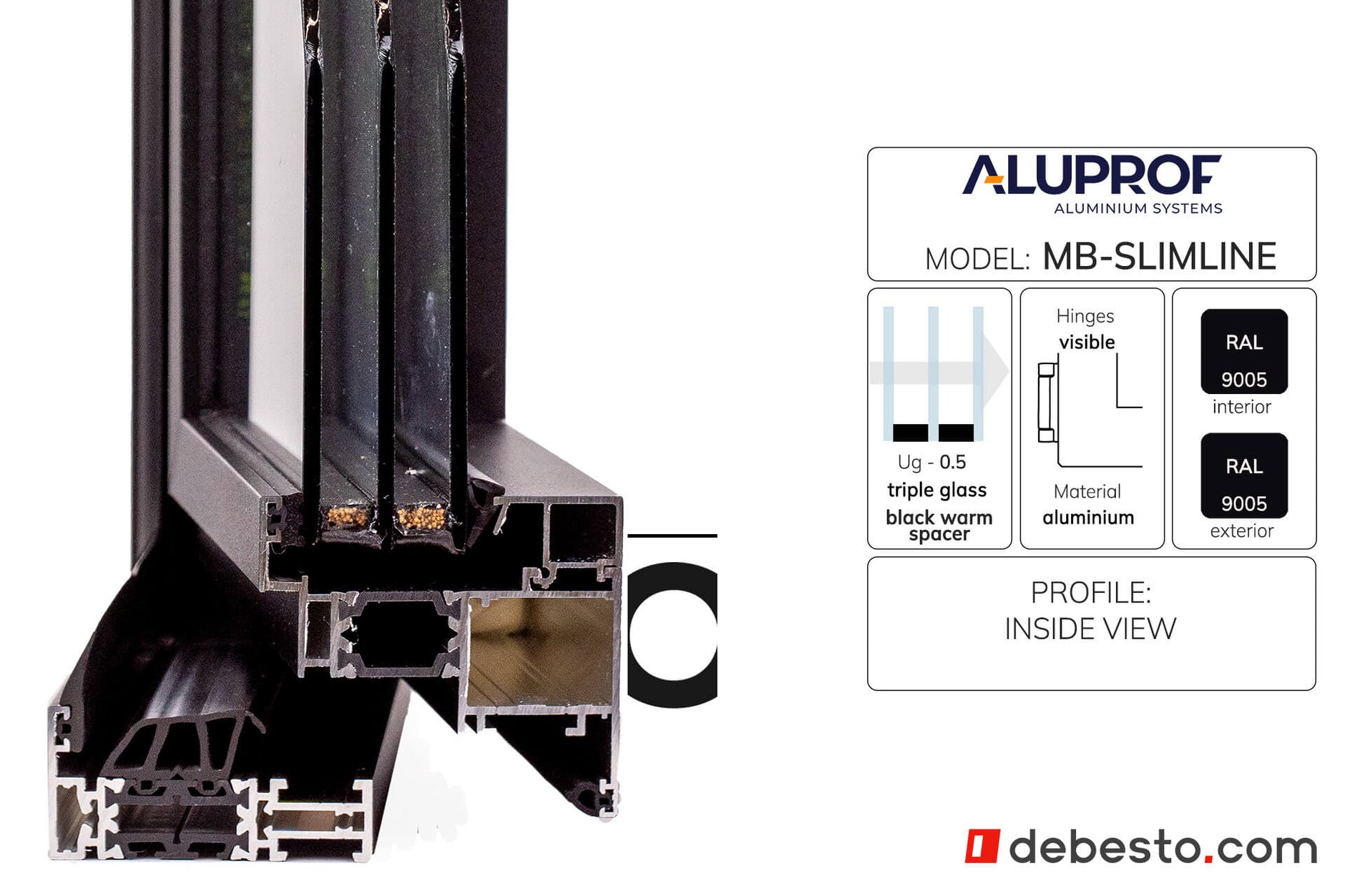 Aluprof MB-SLIMLINE Aluminium Window System - Corner Sample