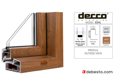 Decco 82 NL PVC Window system - corner sample