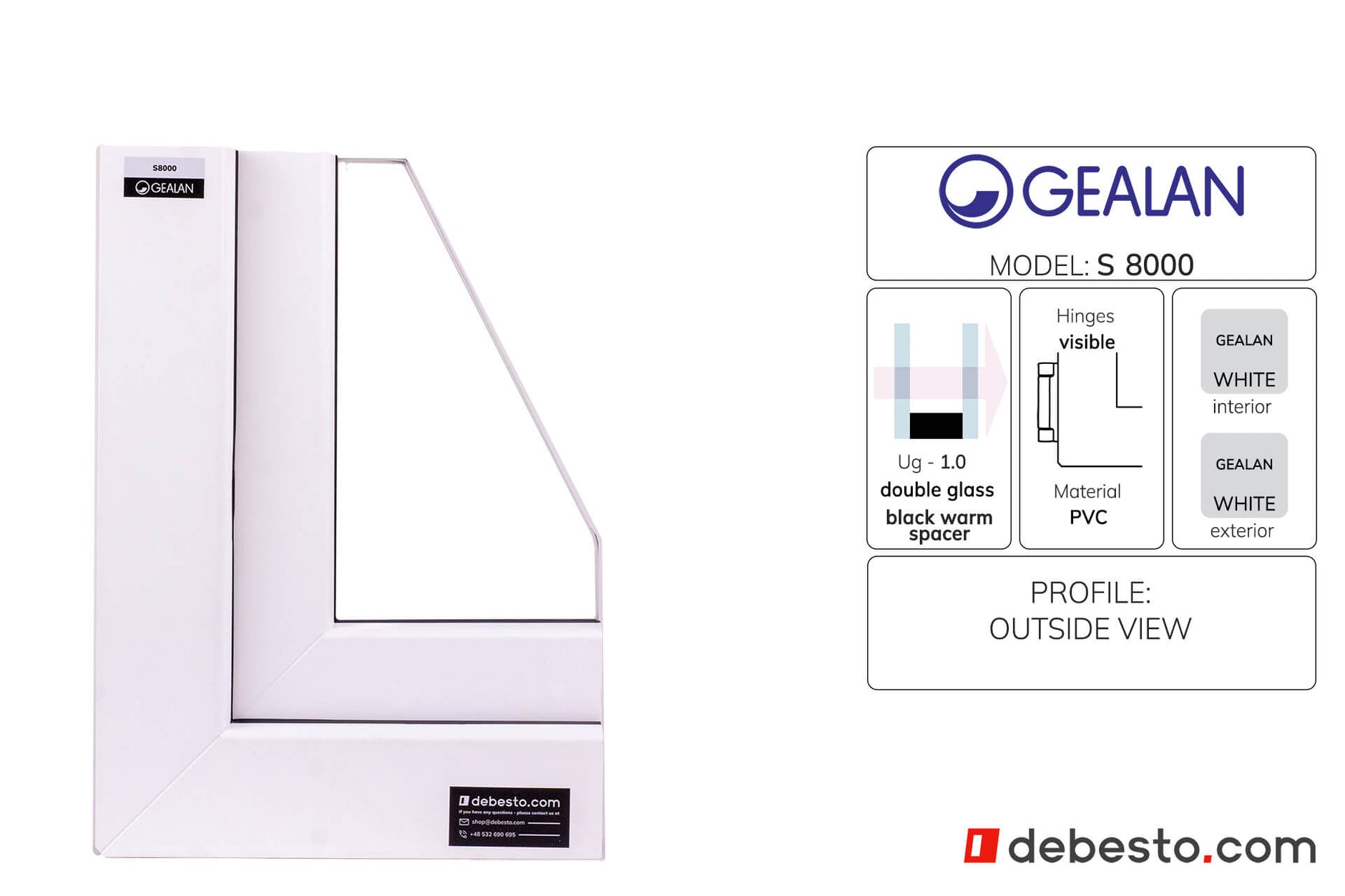 Gealan 8000 PVC Window System - Corner Sample