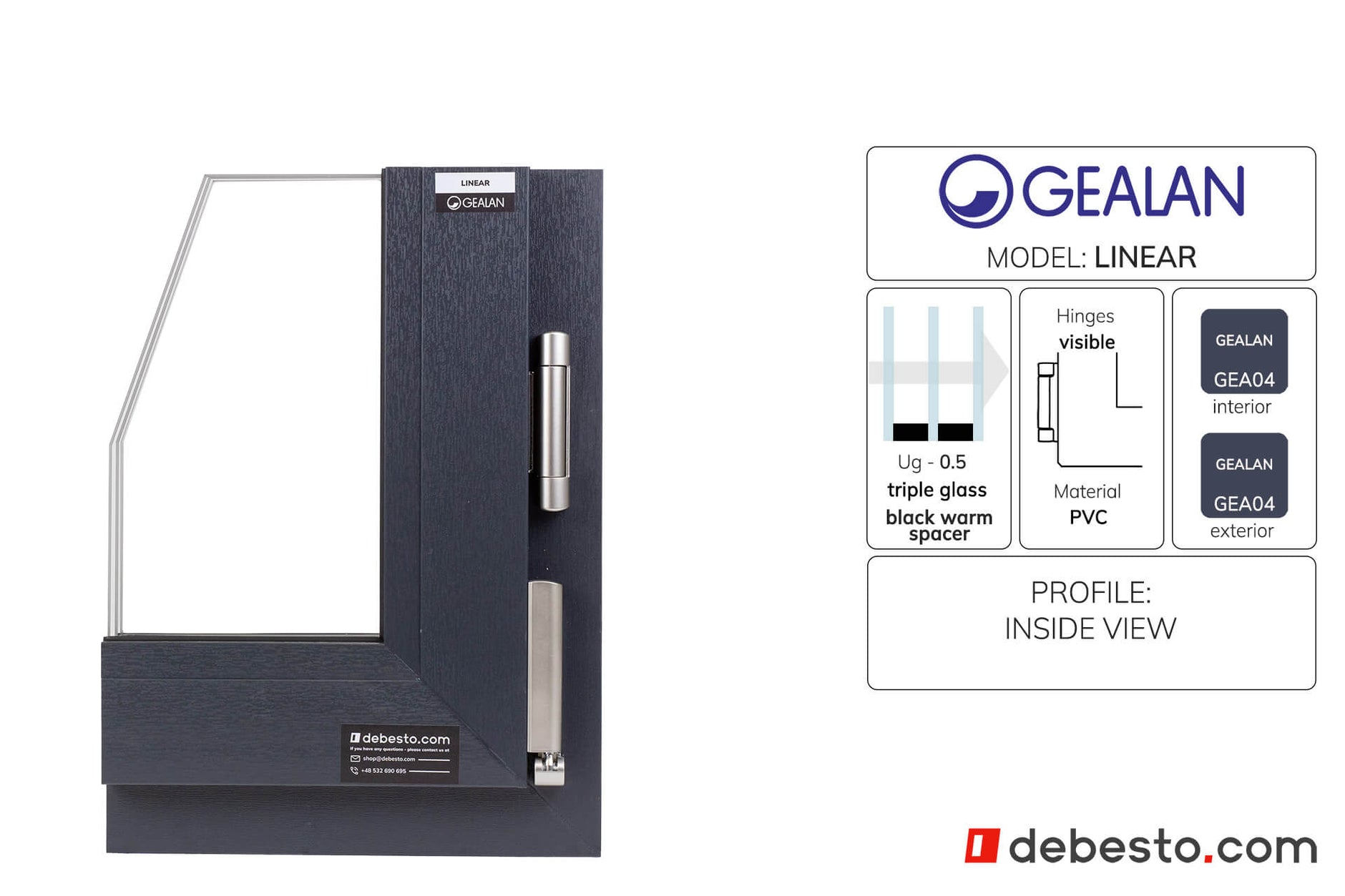 GEALAN-LINEAR® PVC Window System - Corner Sample