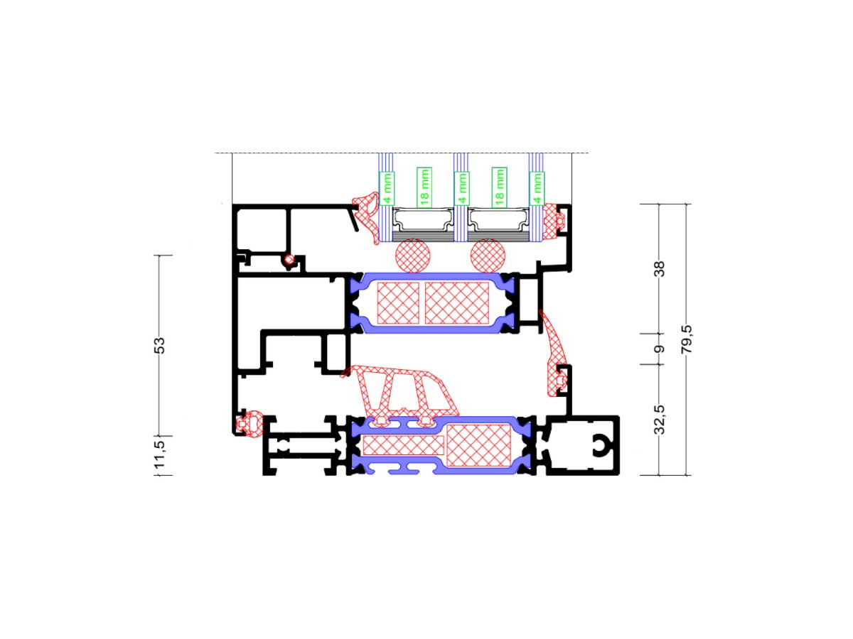 Aluprof MB-SLIMLINE Aluminium Window System - Corner Sample