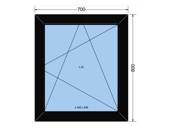 Black Aluprof MB-86 Hidden Sash Aluminium Window System - Window Sample