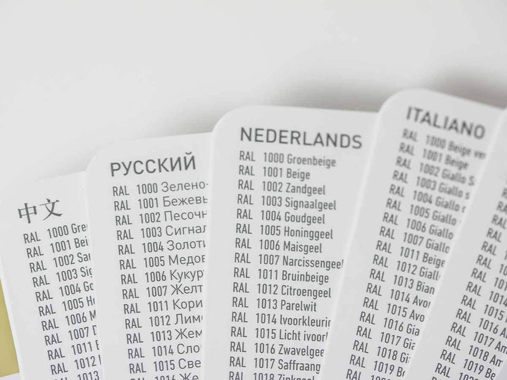 RAL K7 CLASSIC languages