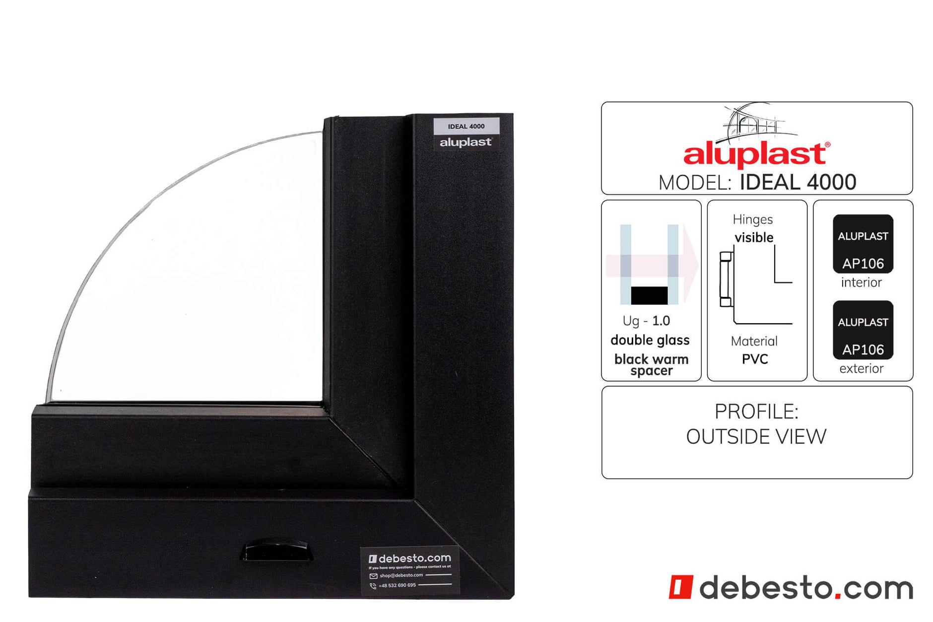 Aluplast Ideal 4000 PVC Window System - Corner Sample