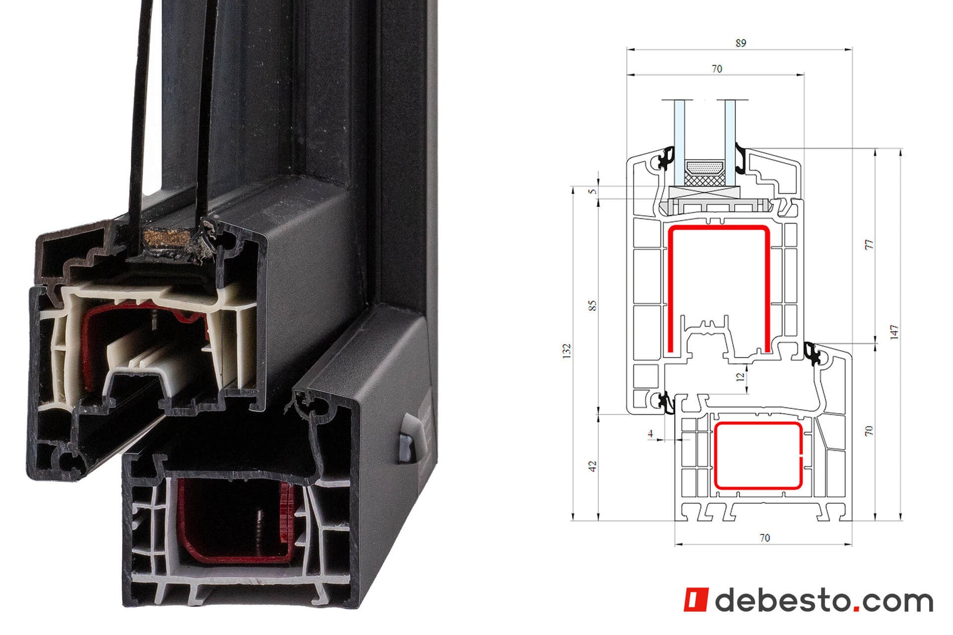 Aluplast Ideal 4000 PVC Window System - Corner Sample