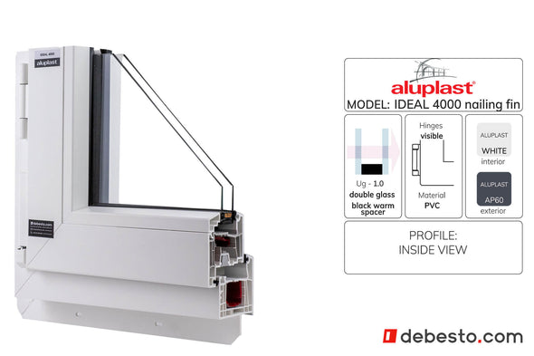 Aluplast Ideal 4000 With nailing Fin - PVC Window System - Corner Sample