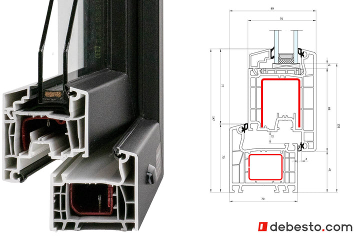 Aluplast Ideal 4000 PVC Window System - Corner Sample