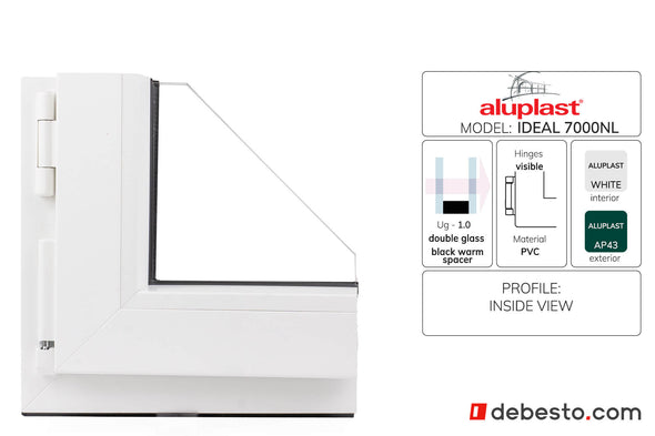 Aluplast Ideal 7000 NL Blockprofile with peen PVC Window System - Corner Sample