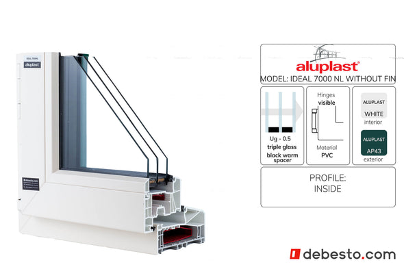 Aluplast Ideal 7000 NL Blockprofile without peen PVC Window System - Corner Sample