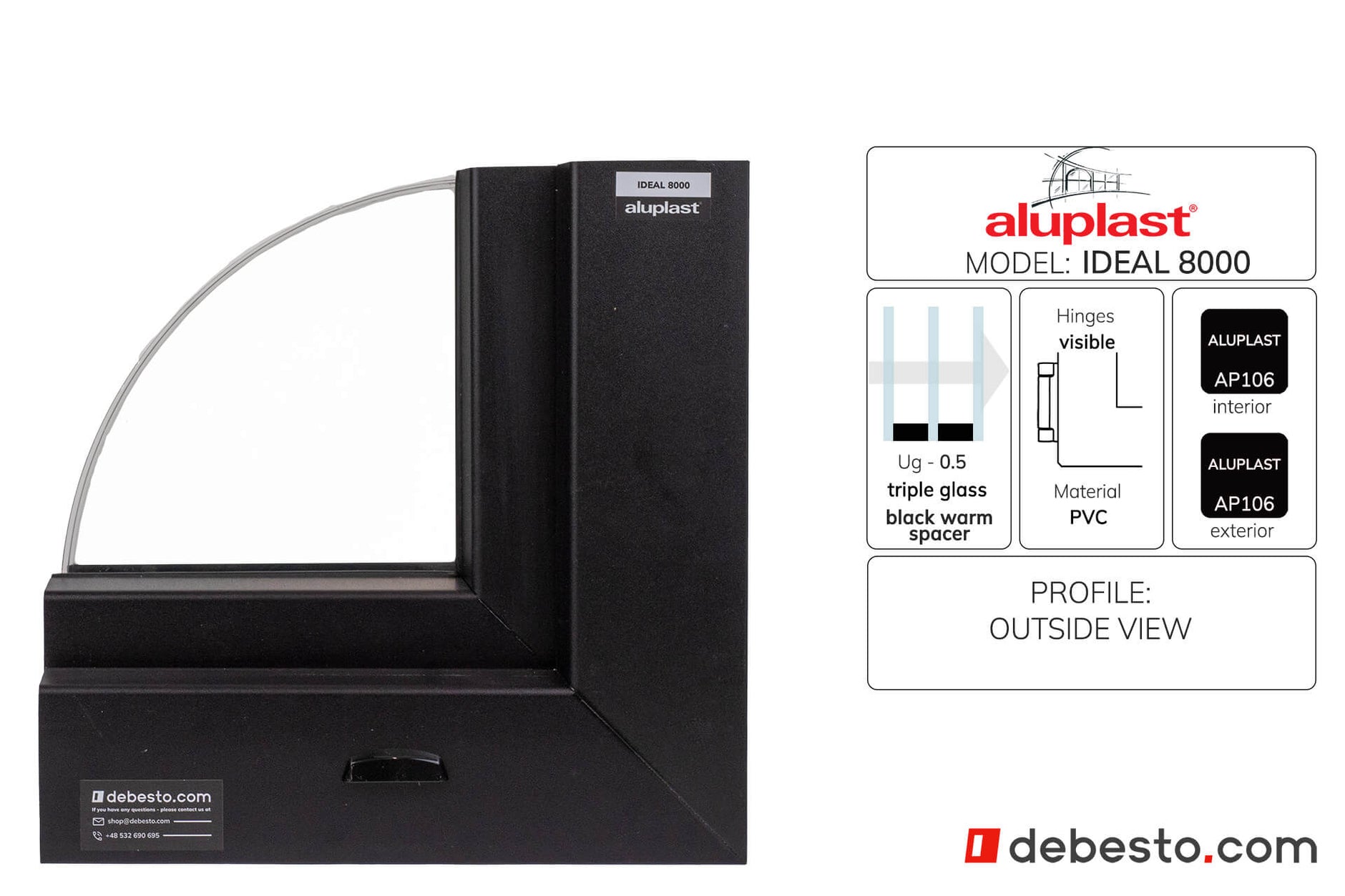 Aluplast Ideal 8000 PVC Window System - Corner Sample