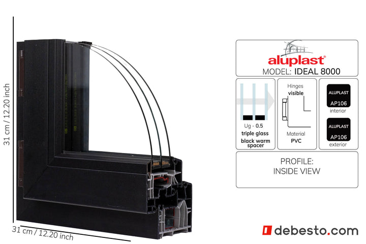 Aluplast Ideal 8000 PVC Window System - Corner Sample