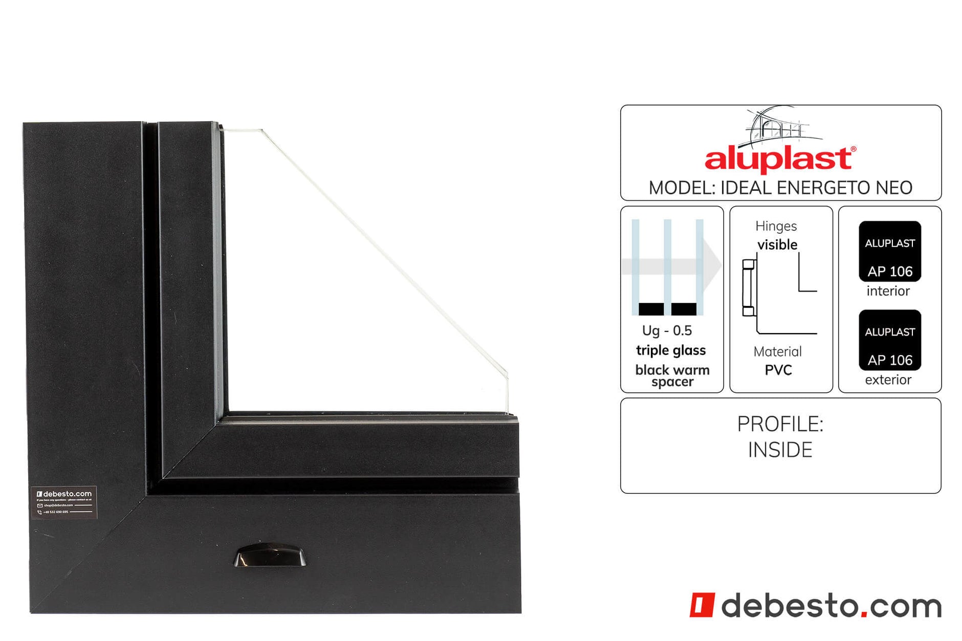 Aluplast Ideal Energeto Neo PVC Windows System  - Corner Sample