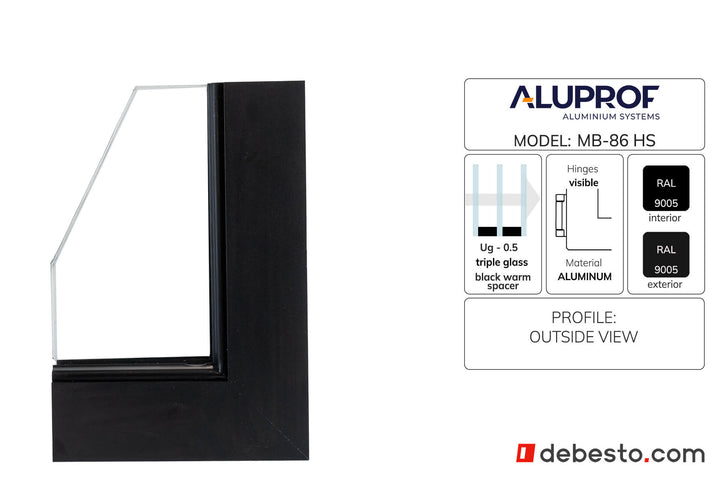 Aluprof MB-86 Ukryte Skrzydło System Okien Aluminiowych - Trójkąt pokazowy