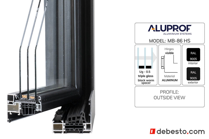 Aluprof MB-86 Ukryte Skrzydło System Okien Aluminiowych - Trójkąt pokazowy