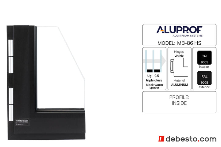 Aluprof MB-86 Ukryte Skrzydło System Okien Aluminiowych - Trójkąt pokazowy