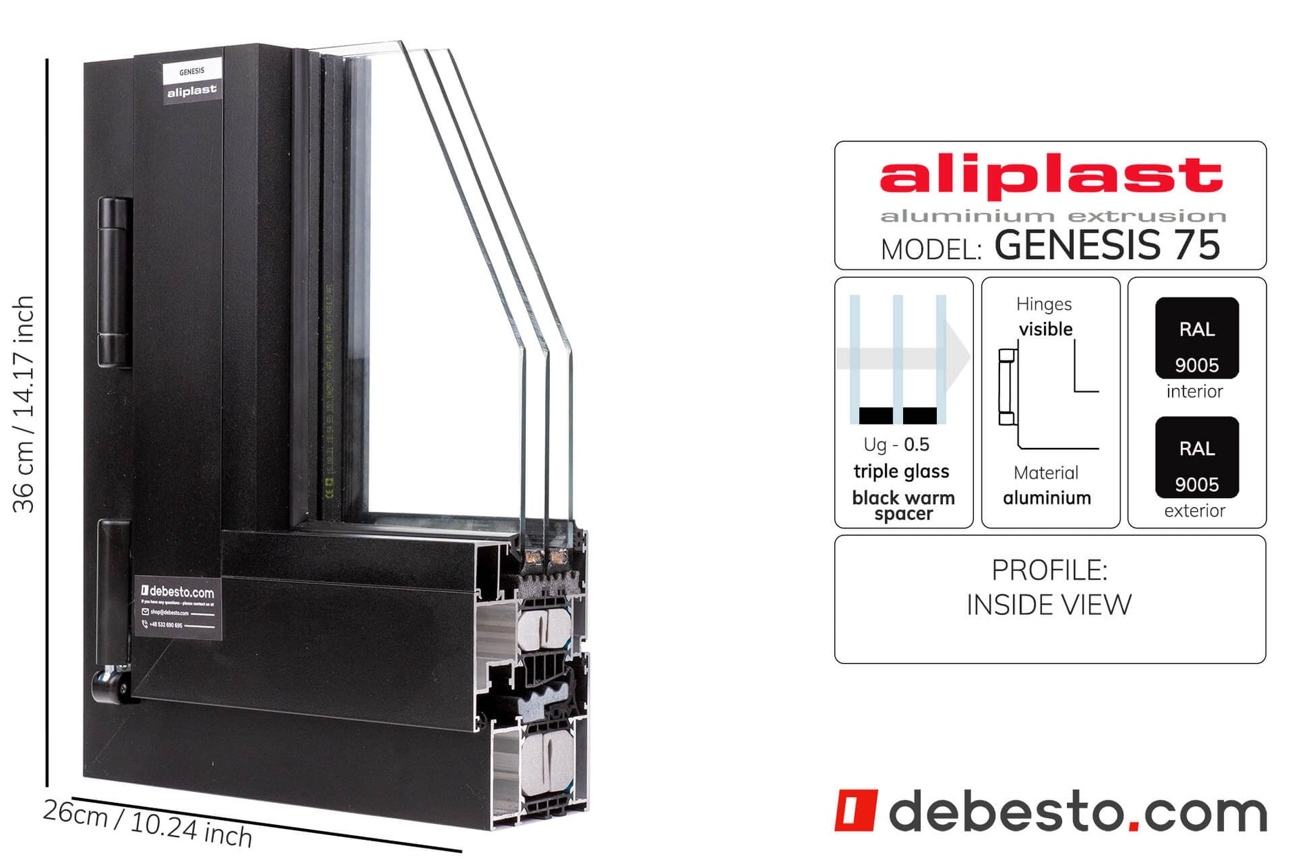 Aliplast Genesis 75 System Okien Aluminiowych - Trójkąt pokazowy