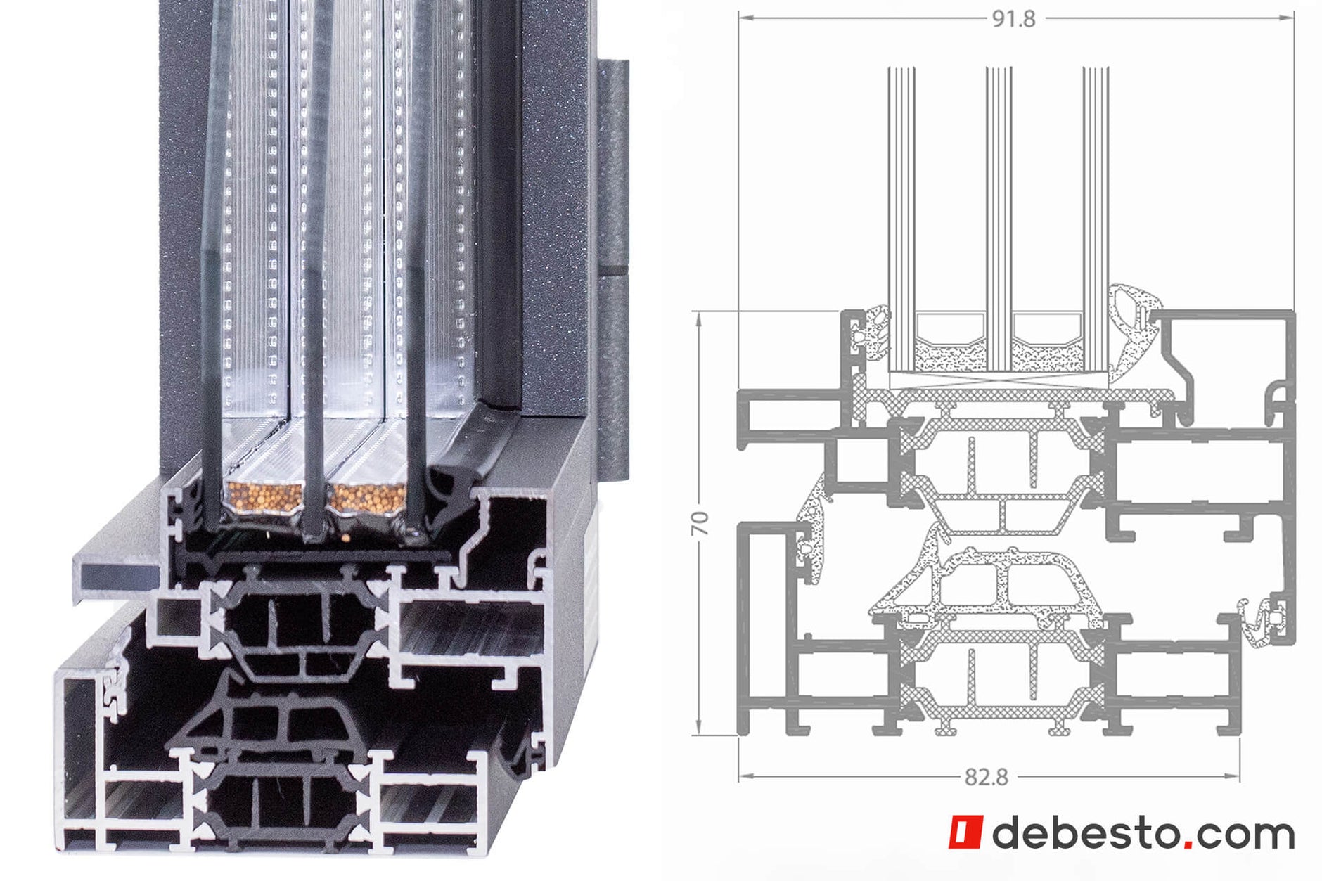 Aliplast Max Light Design - Aluminium Window System - Corner Sample
