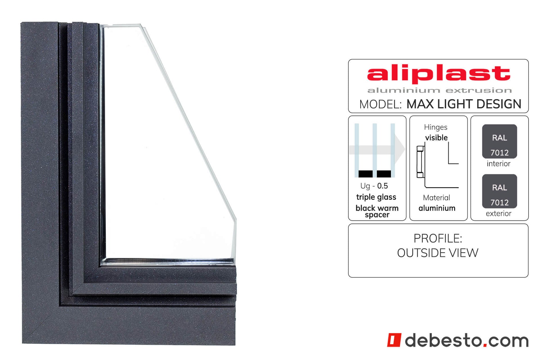 Aliplast Max Light Design - Aluminium Window System - Corner Sample