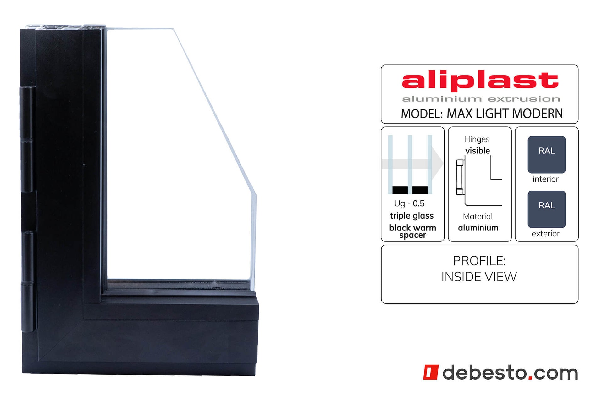 Aliplast Max Light Modern - Aluminium Window System - Corner Sample