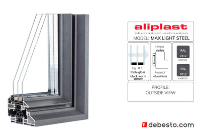 Aliplast Max Light Steel - Aluminium Window System - Corner Sample