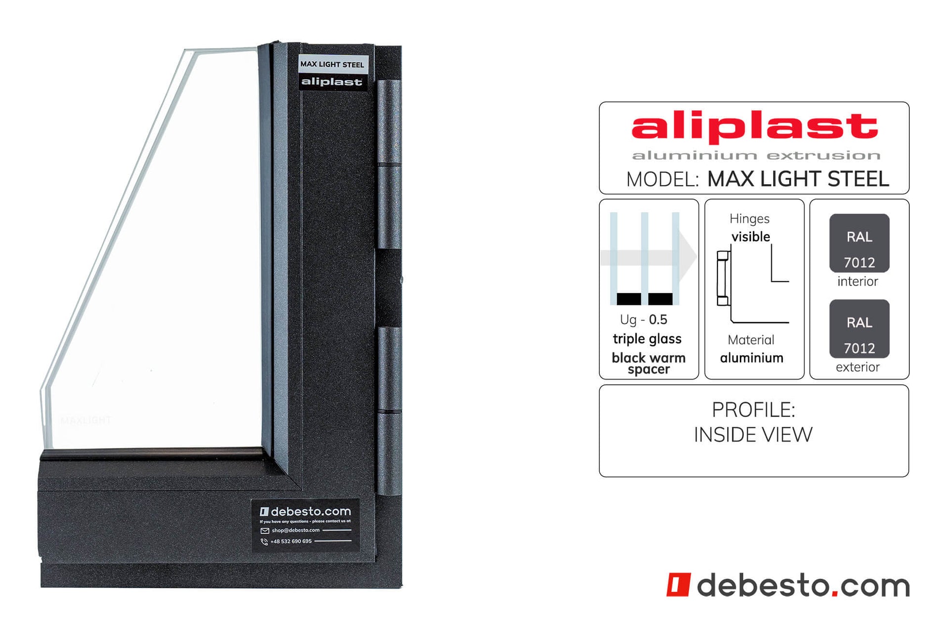 Aliplast Max Light Steel - Aluminium Window System - Corner Sample