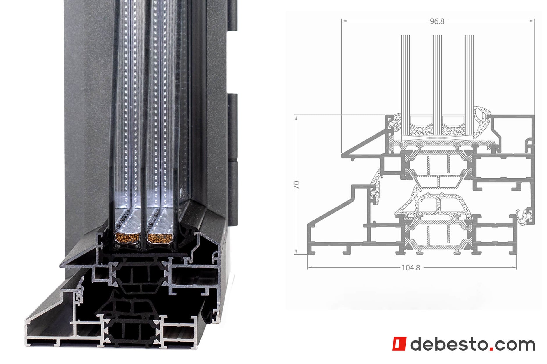 Aliplast Max Light Steel - Aluminium Window System - Corner Sample