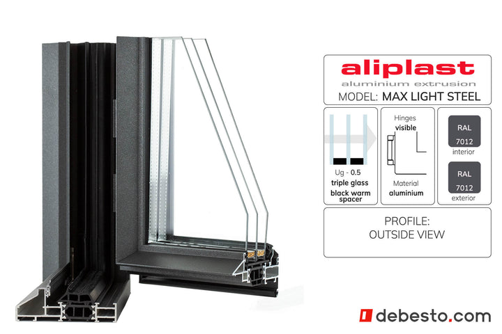 Aliplast Max Light Steel - Aluminium Window System - Corner Sample