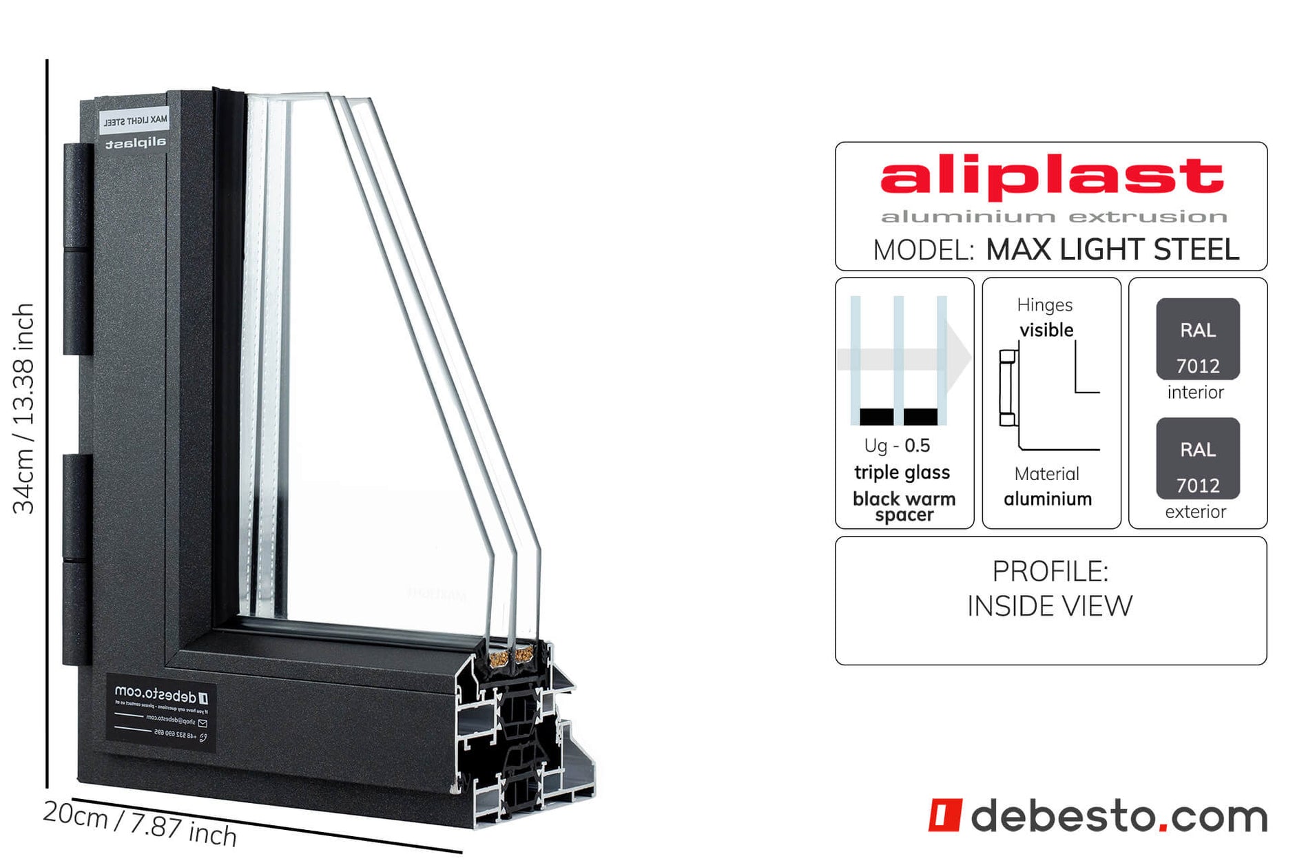Aliplast Max Light Steel - Aluminium Window System - Corner Sample