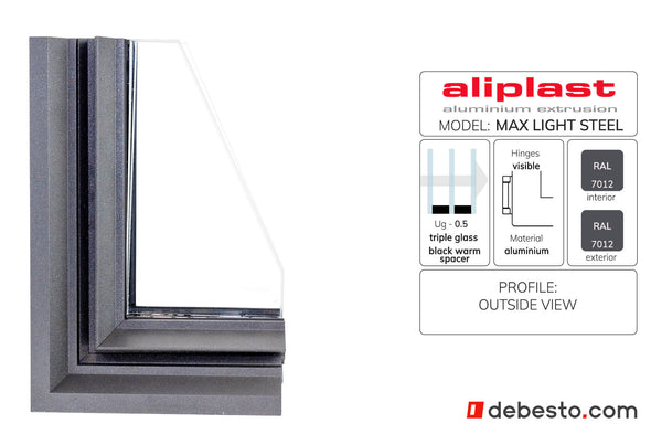 Aliplast Max Light Steel - Aluminium Window System - Corner Sample