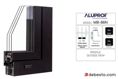 Aluprof MB-86N Aluminium Window System - Corner Sample