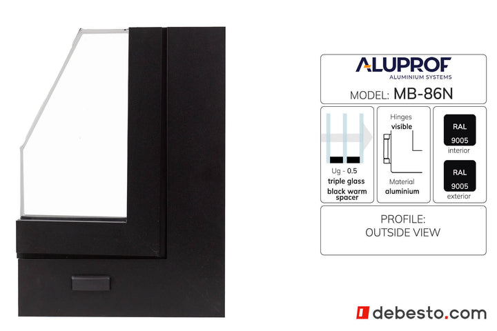 Aluprof MB-86N Aluminium Window System - Corner Sample