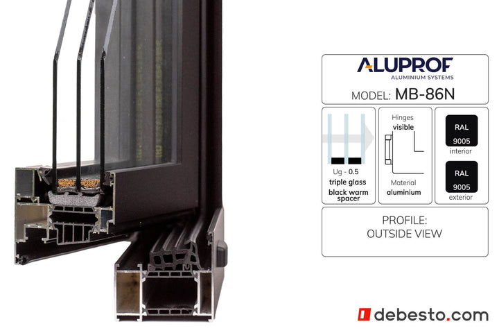 Aluprof MB-86N Aluminium Window System - Corner Sample