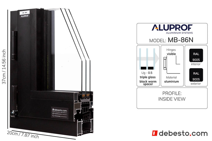 Aluprof MB-86N Aluminium Window System - Corner Sample