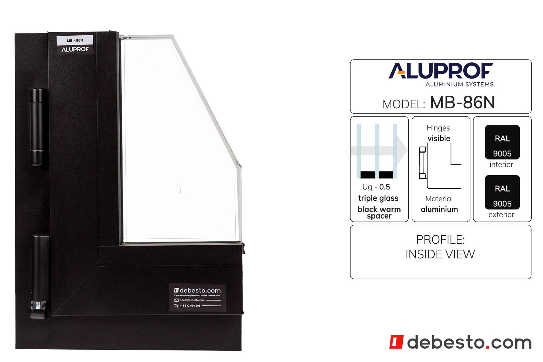 Aluprof MB-86N Aluminium Window System - Corner Sample