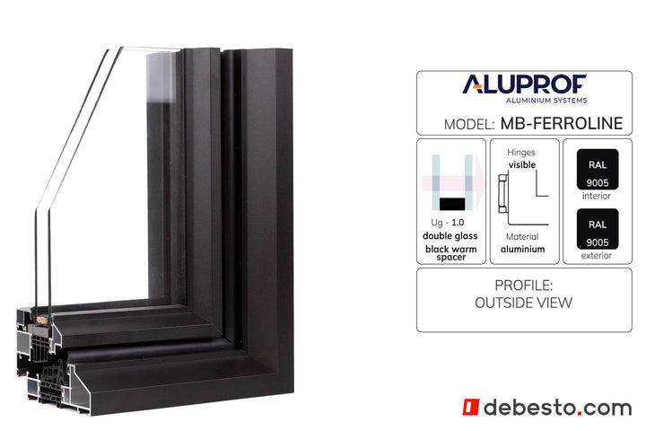 Aluprof MB-Ferroline Aluminium Window System - Corner Sample Without Fin