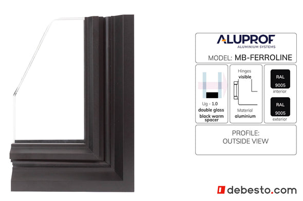 Aluprof MB-Ferroline Aluminium Window System - Corner Sample Without Fin